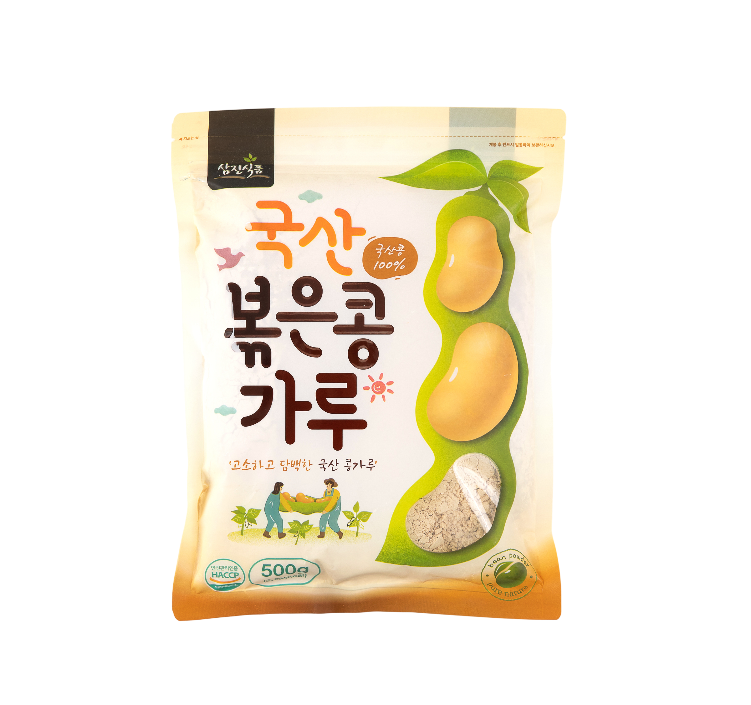 볶은콩가루 500g 국산 대두 파우치 앞면